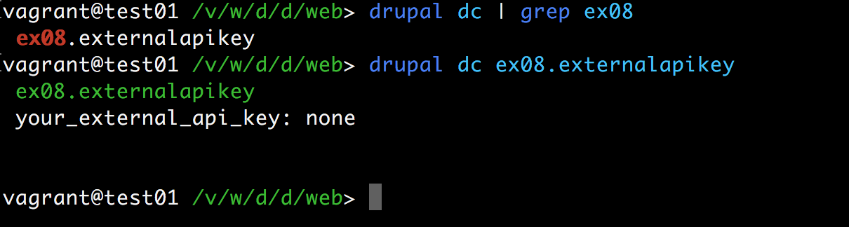 Drupal console debug config